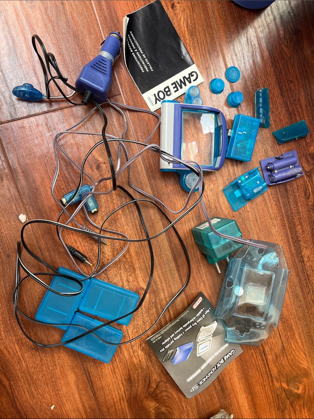 Transparent Teal Game Boy Advance SP Lot - No system